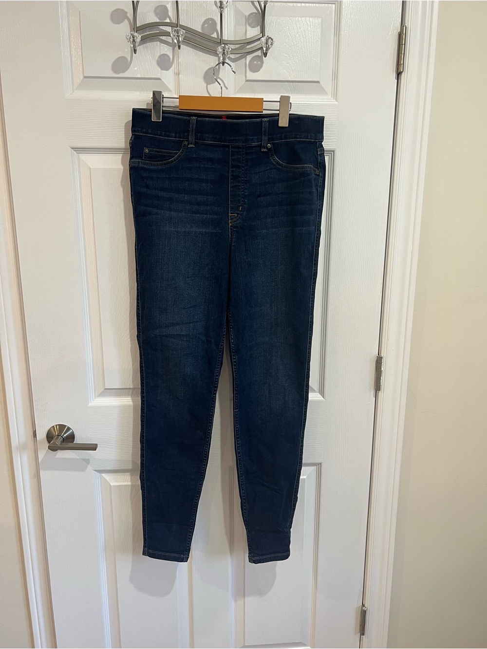 SPANX  High Rise Skinny Jeans Dark Wash Pull-On Size XL